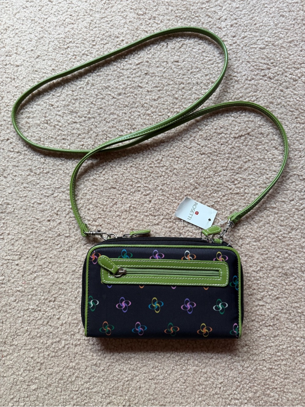 Rosetti crossbody wallet purse colorful abstract floral print boho chic-nwt